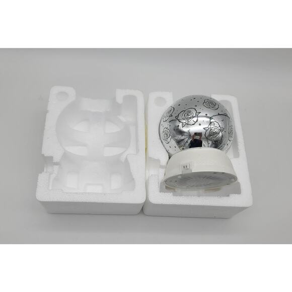 NIB Cracker Barrel Acrylic Rose Glitter Mirror Globe LED 6" T - Picture 5 of 6